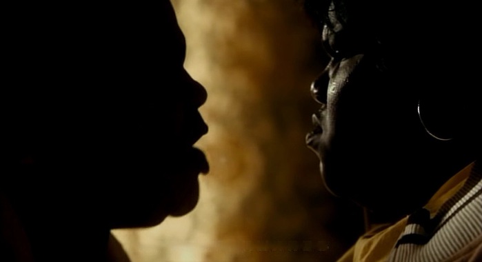Precious and her mother fighting.
